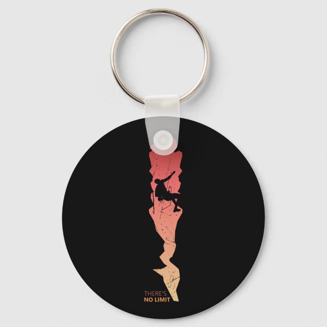 Mountain Climber Silhouette Design Keychain (Front)
