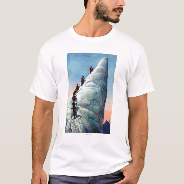 Mountain Climbers Attempting to Ascend a Serac T-Shirt (Front)