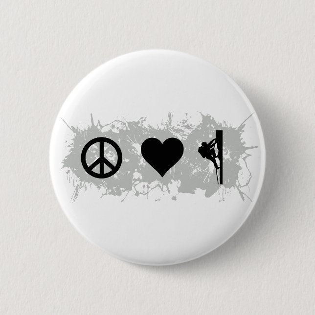Mountain climbing 2 inch round button (Front)