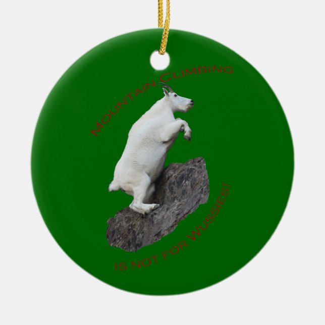 Mountain Climbing Ceramic Ornament (Front)