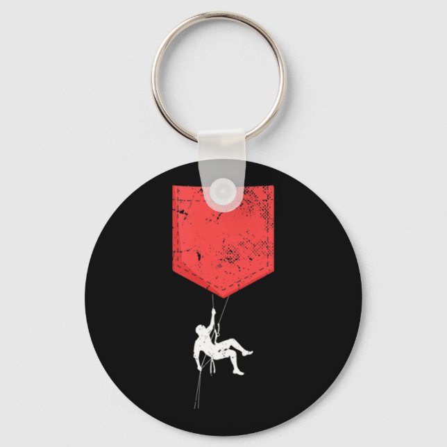 Mountain Climbing Chest Pocket Bouldering Rock Cli Keychain (Front)