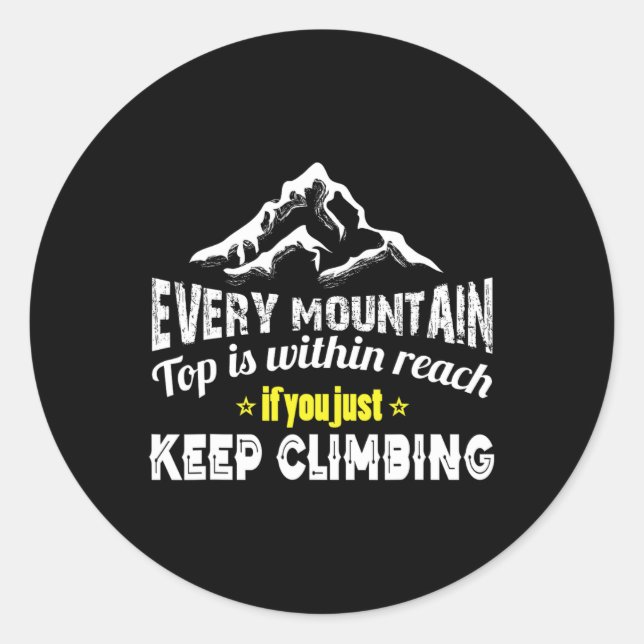 Mountain Climbing  Classic Round Sticker (Front)