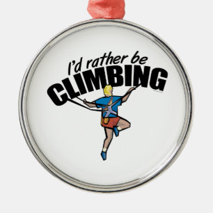 Mountain Climbing Metal Ornament