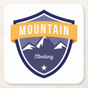 Mountain Climbing Square Paper Coaster