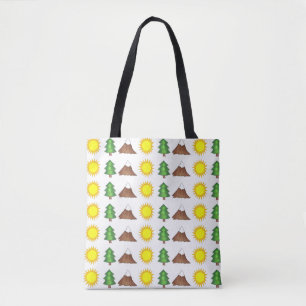 Mountain Climbing Sun Mountains Trees Camp Tote Bag