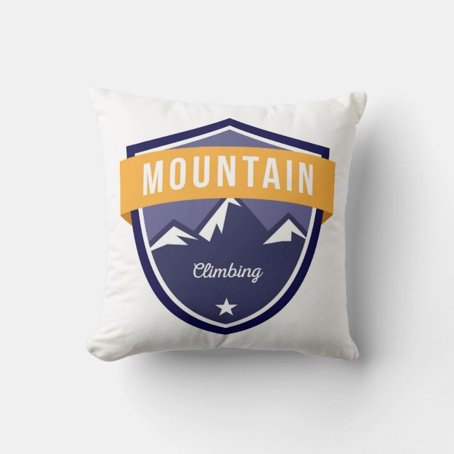 Mountain Climbing Throw Pillow (Front)
