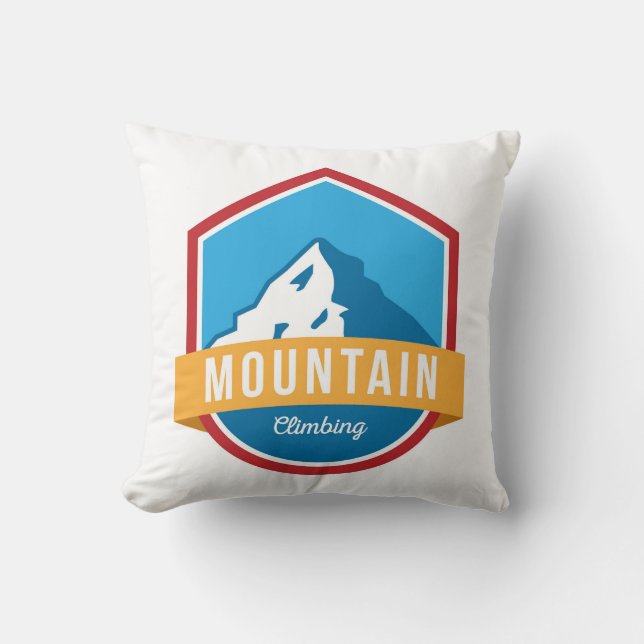 Mountain Climbing Throw Pillow (Front)