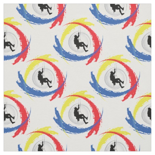 Mountain Climbing Tricolor Emblem Fabric (Swatch)