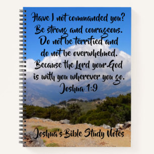 Mountain Cloud Joshua 1:9 Customizable Bible Verse Notebook