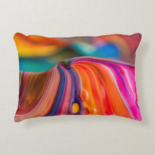 Mountain colours paint colourful art accent pillow