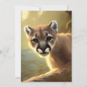 Mountain Cougar Wildlife Portrait Card