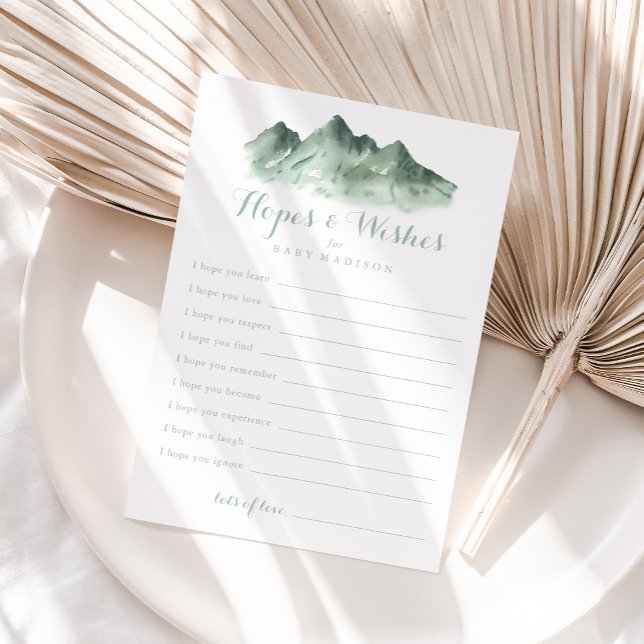 Mountain Country Baby Shower Hopes & Wishes Card (Creator Uploaded)