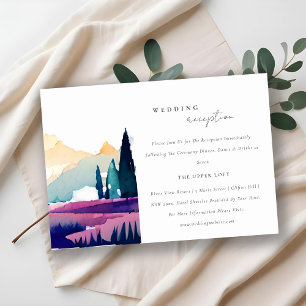 Mountain Country Field Landscape Wedding Reception Enclosure Card