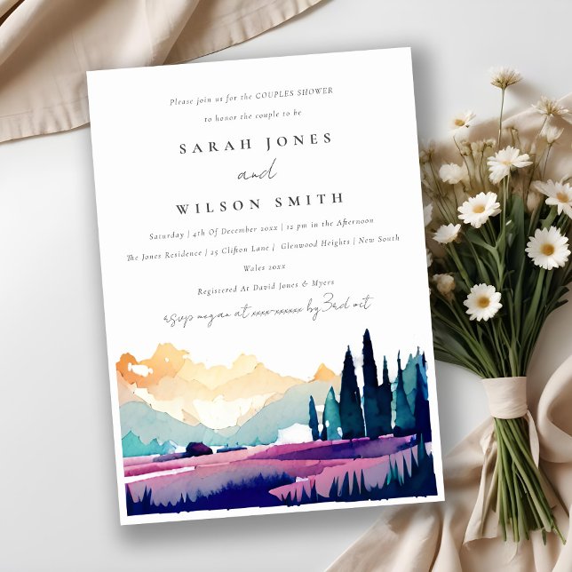 Mountain Country Fields Landscape Couples Shower Invitation (Creator Uploaded)