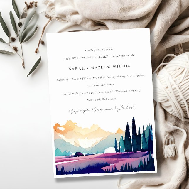 Mountain Country Landscape Any Year Anniversary  Invitation (Creator Uploaded)