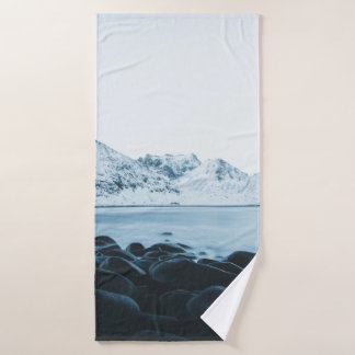 MOUNTAIN COVER WITH SNOW PHOTOGRAPHY BATH TOWEL