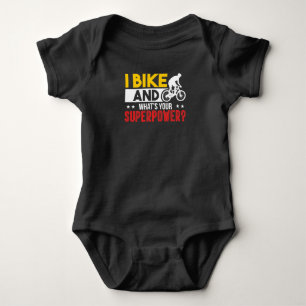 Mountain Cycling Bicycle  I Bike And Whats Your Baby Bodysuit