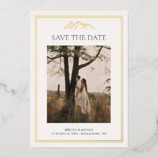 Mountain destination wedding save the date