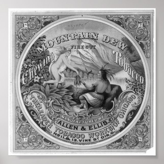 Mountain Dew Fine Cut Chewing Tobacco, 1872 Poster (Front)