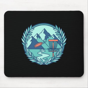 Mountain Disc Golf Scene Flying Disc Basket Course Mouse Pad