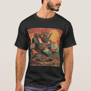 Mountain DJ Mecha — Weathered Vintage Turntable Po T-Shirt