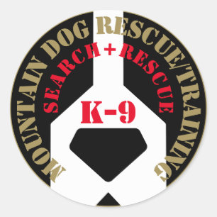 Mountain Dog Rescue/Training K-9 Classic Round Sticker