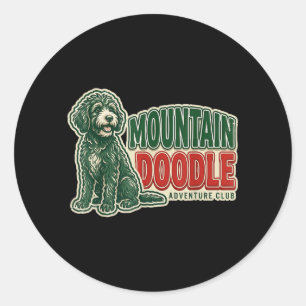 Mountain Doodle Adventure Club Dog Lover Vintage Classic Round Sticker