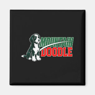 Mountain doodle dog lovers vintage retro outdoor magnet