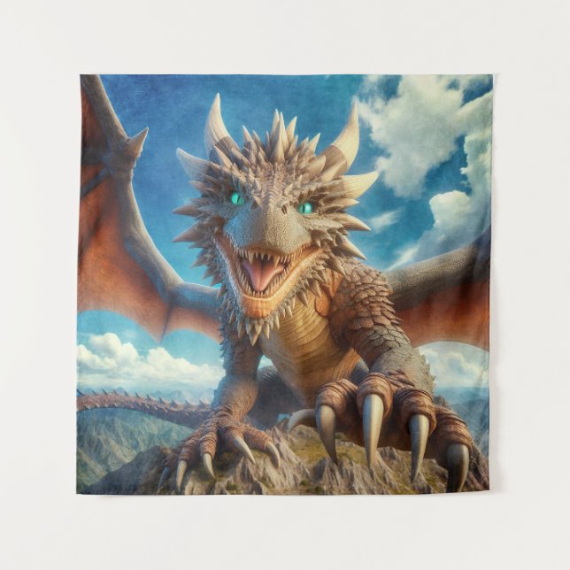 Mountain Dragon Tapestry (Front)