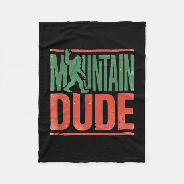 Mountain dude bigfoot retro graphic  fleece blanket (Front)