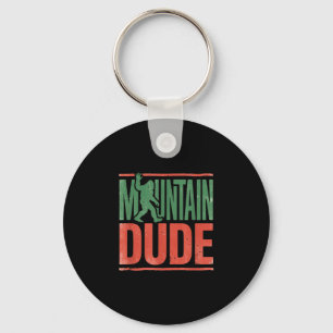 Mountain dude bigfoot retro graphic  keychain