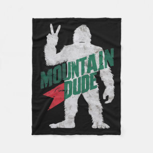 Mountain Dude Funny Bigfoot Sasquatch Hiking Mount Fleece Blanket