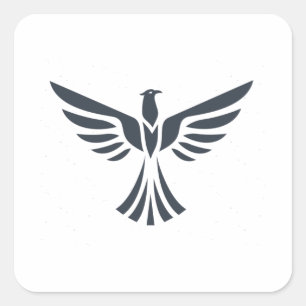 Mountain Eagle Silhouette Animal Square Sticker