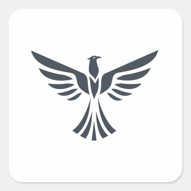 Mountain Eagle Silhouette Animal Square Sticker (Front)