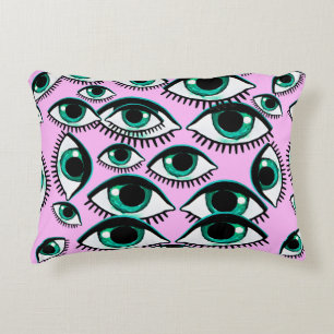 Mountain eye. Abstract icon.  Accent Pillow