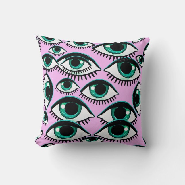 Mountain Eye Abstract Icon Throw Pillow (Front)