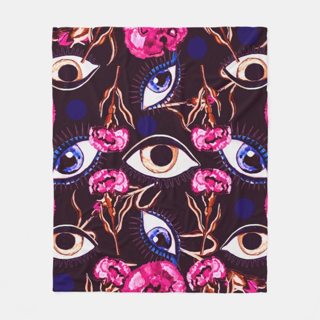 Mountain eye. Abstract pattern Fleece Blanket (Front)