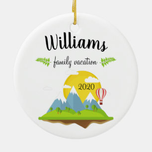 Mountain Family Vacation Keepsake Christmas Ceramic Ornament