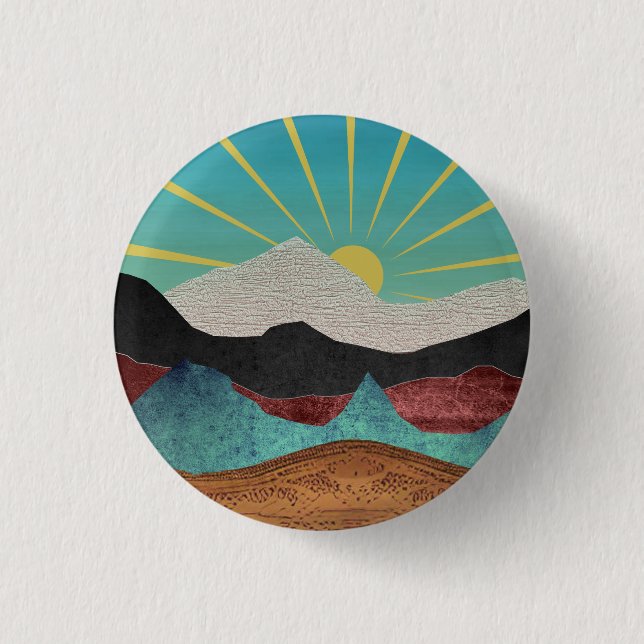 Mountain Fantasy Sunrise 1 Inch Round Button (Front)