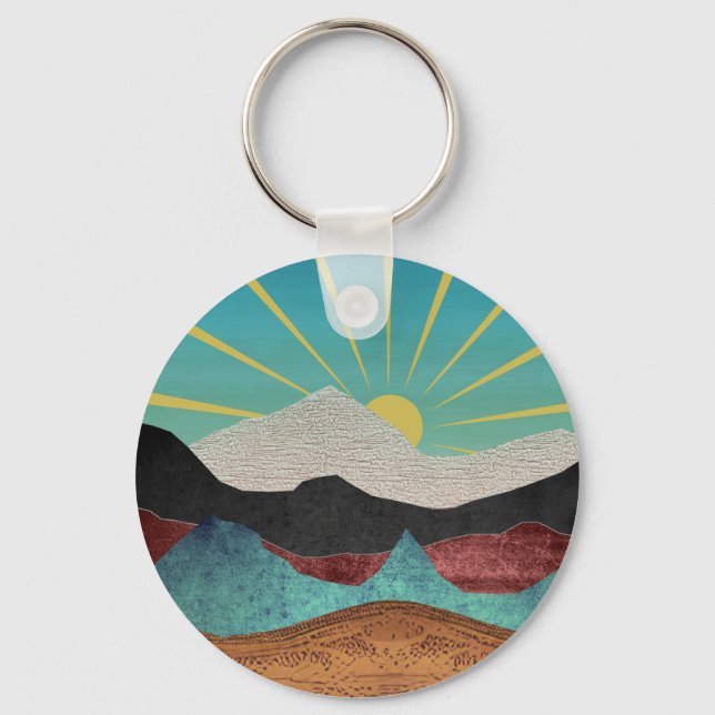 Mountain Fantasy Sunrise Keychain (Back)