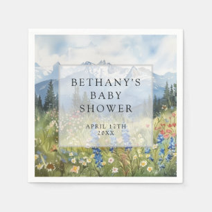 Mountain Floral Meadow Baby Shower Napkin