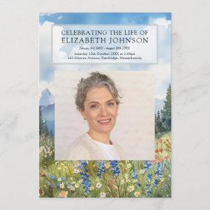 Mountain Floral Memorial Funeral Order Of Service Program