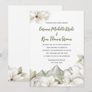 Mountain Floral Sage Wedding Invitation