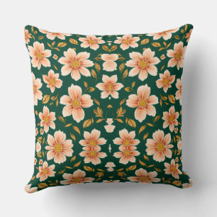 Mountain flowers throw pillow