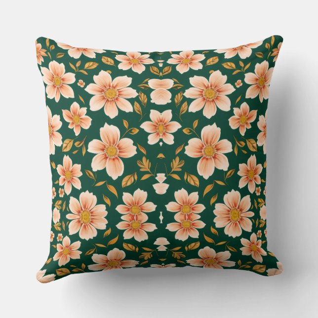 Mountain flowers throw pillow (Back)