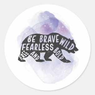Mountain Forest Bear Lover Silhouette  Classic Round Sticker