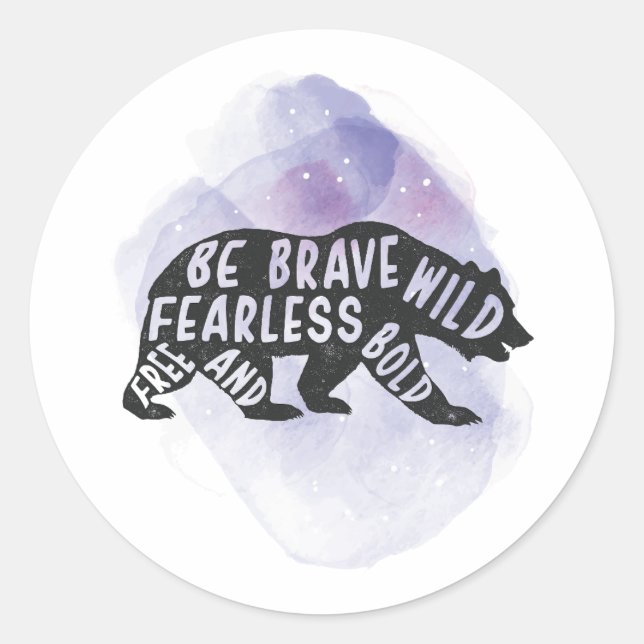 Mountain Forest Bear Lover Silhouette  Classic Round Sticker (Front)