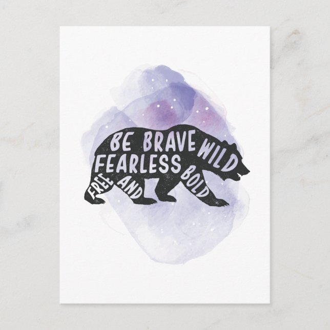 Mountain Forest Bear Lover Silhouette  Postcard (Front)