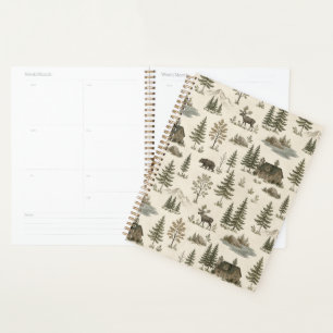 Mountain Forest Cabin Bear Moose Great Outdoors Planner