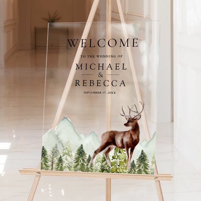 Mountain Forest Deer Wedding Welcome (Créateur téléchargé)